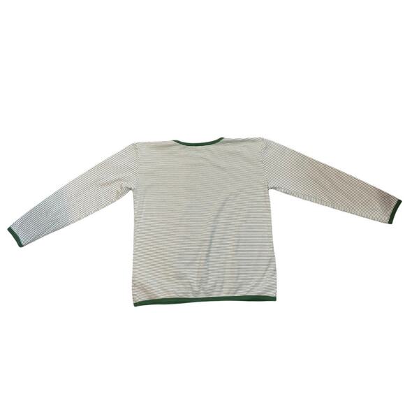 LAKE Long Sleeve Green Striped Pajama Shirt Size Medium - Picture 4 of 4